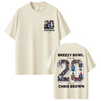 Rapper Chris Brown Breezy Bowl XX Tour 2025 T-shirt Men Women Hip Hop Fashion Pop Music  T Shirts Casual Cotton Vintage T-shirts
