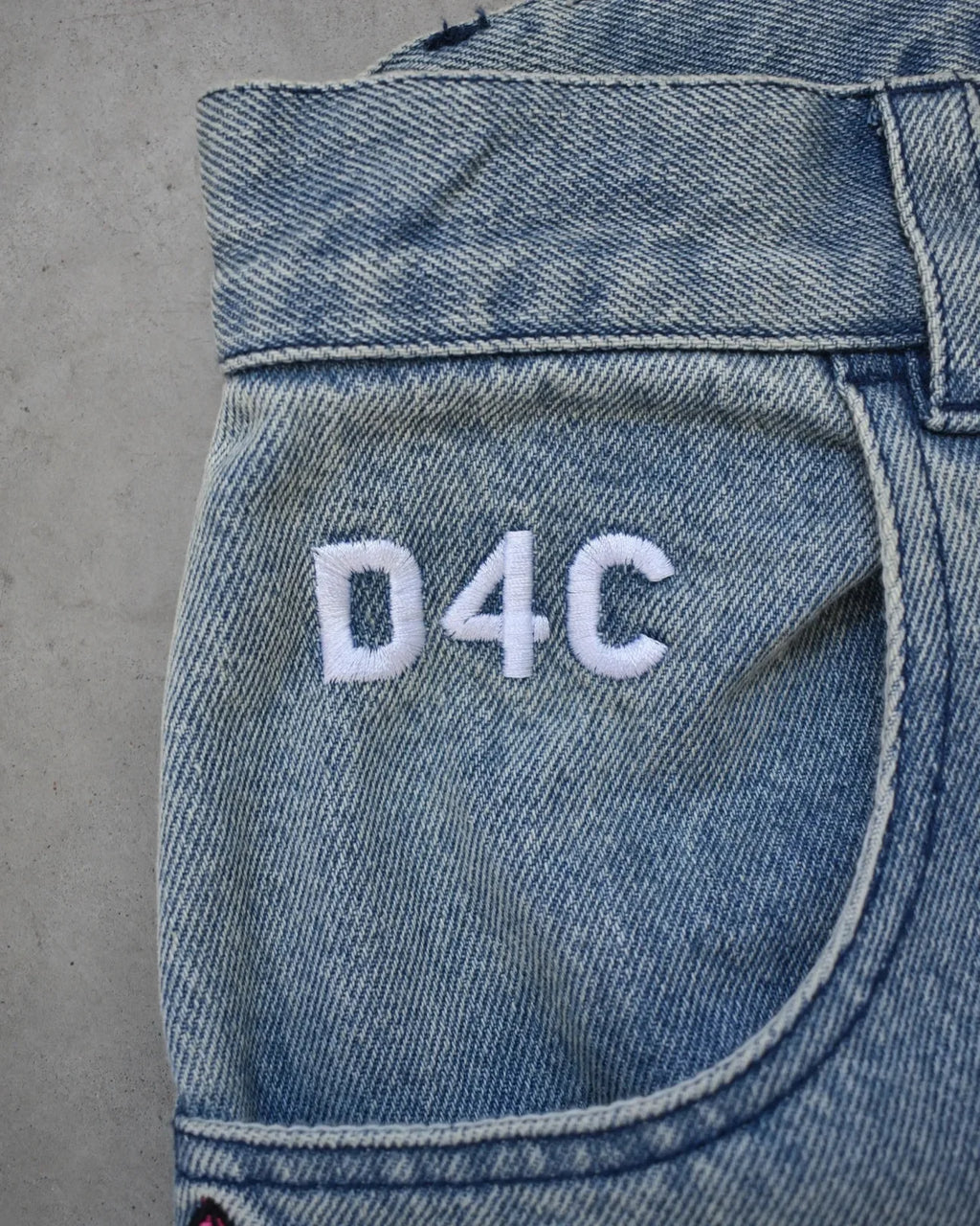 Y2K Men D4C JoJo High Waist Baggy Jeans Women Pink Heart Side Embroidery Loose Fit Washed Denim Pants Streetwear Wide Leg Pants - Matrix Studios