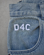 Y2K Men D4C JoJo High Waist Baggy Jeans Women Pink Heart Side Embroidery Loose Fit Washed Denim Pants Streetwear Wide Leg Pants - Matrix Studios