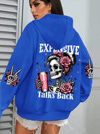 Expensive Talks Back Funny Printing Womens Hoodie Loose Multicolor Pullovers Fleece Autumn Sportswear Casual Pocket Hoody - Matrix Studios