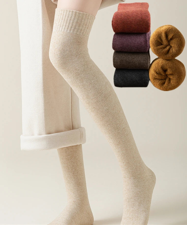6/5/4/3/2/1Women's Warm Solid Color Floor Socks Non Slip Plush Knitted Coral Fleece Socks No Show Socks - Matrix Studios