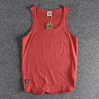 Summer New American Sleeveless O-neck Solid Color T-shirt Men's Fashion 100% Cotton Washed Casual Sports Fitness Basketball Vest - Matrix Studios