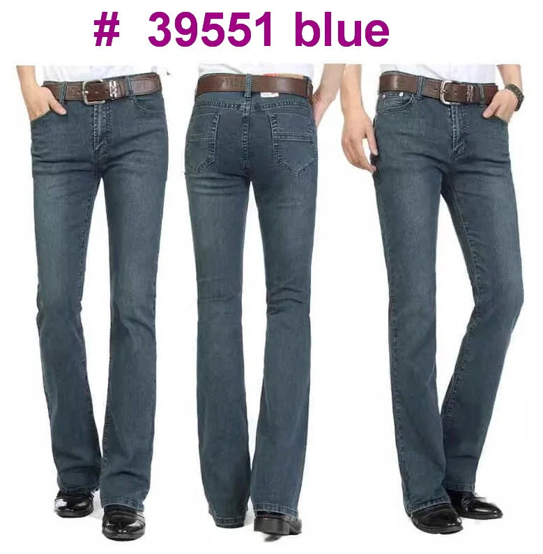 Men's Flare Jeans Mid-Rise Elastic Flare Jeans Fashion Men Flare Jeans Men's Denim Pants Multiple Color Size 26-40 - Matrix Studios