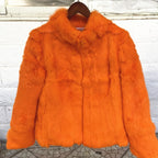 QUEENTINA Real Rabbit Fur Coat Woman Luxury Fashion Leather Autumn Winter Jacket Whole Skin 2023 For Female Natural Feather - Matrix Studios