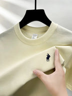 100% pure cotton short sleeve round neck men's T-shirt hot selling luxury brand summer exquisite pony embroidery breathable top - Matrix Studios