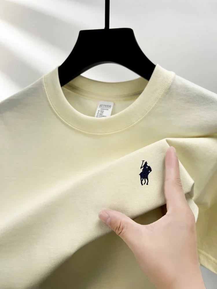 100% pure cotton short sleeve round neck men's T-shirt hot selling luxury brand summer exquisite pony embroidery breathable top - Matrix Studios