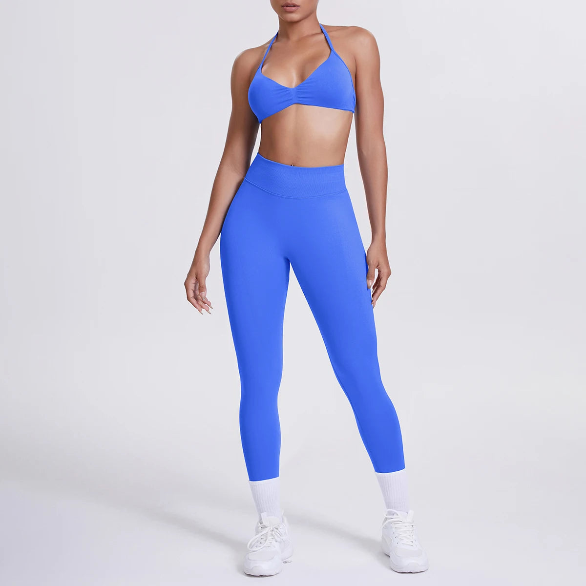 Women 2pcs Patchwork Sport Yoga Suit Training Sleeveless Sport Gym Tops Tummy Control Slimming Booty Leggings Yoga Suit Sports - Matrix-studios.com