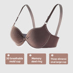 Women's Sexy Cotton Gathered Bra Deep V Underwire Ladied  Brassiere Push Up Lingerie Solid Bras Backless Intimate Underwear - Matrix Studios