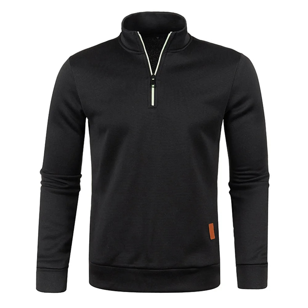 Men's Sweatshirts Half Zipper Pullover Male Long Sleeve Flleece Sweater Standcollar Snowflakes Hoodies Men Clothes - Matrix Studios