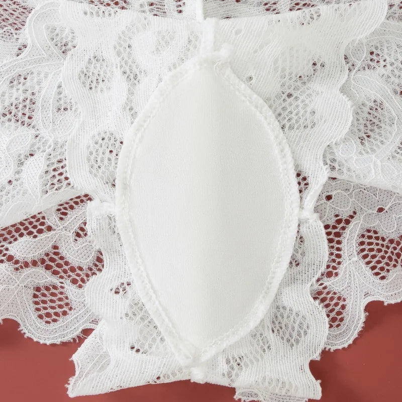 Women's Lace Non-wire Bra And Panties Set Transparent Low Rise Briefs Ultra-thin Comfort Underwear Female Bralette Lingerie Set - Matrix-studios.com