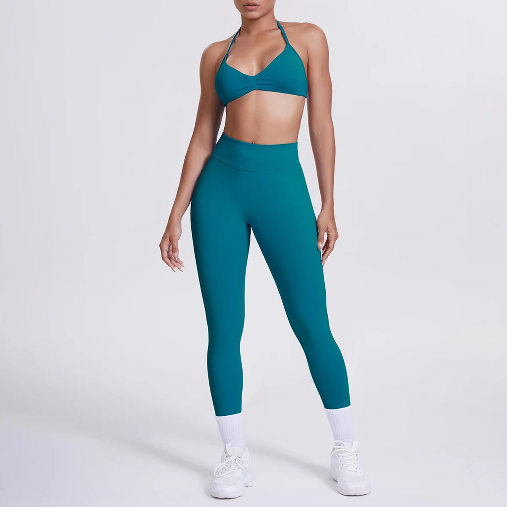 Women 2pcs Patchwork Sport Yoga Suit Training Sleeveless Sport Gym Tops Tummy Control Slimming Booty Leggings Yoga Suit Sports - Matrix-studios.com