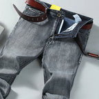 Spring Autumn Business Men Jeans Casual Straight Stretch Fashion Classic Black Sky Blue Grey Work Denim Trousers Brand Clothing - Matrix Studios