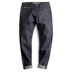 Maden Retro 14.5oz Selvedge Raw Denim for Men's Jeans with YKK Zipper Fly Embroidery Straight Jeans Classic Solid Color Trousers - Matrix Studios