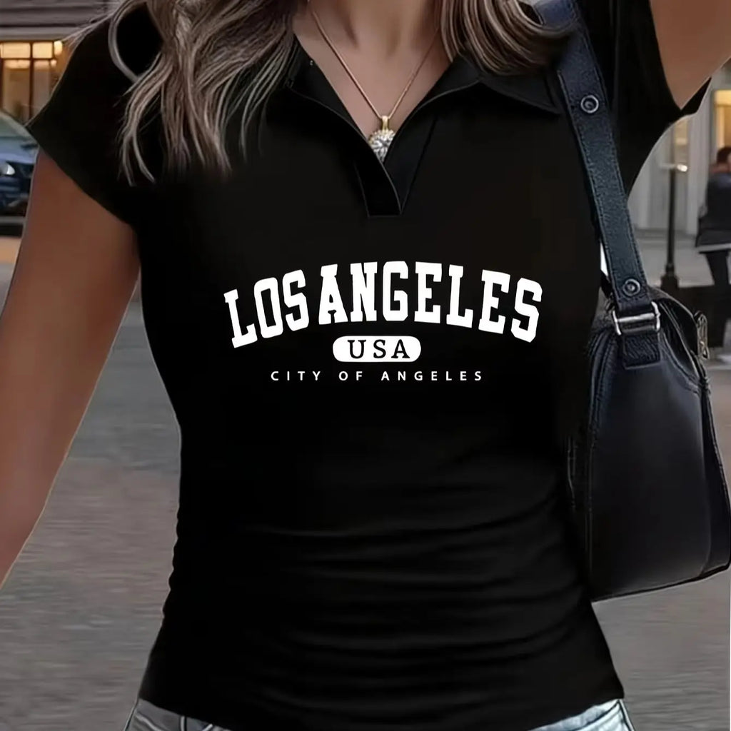 Summer women's white short sleeved POLO T shirt loose and comfortable soft vacation punk style - Matrix-studios.com