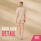 Women's 2 Piece Tracksuit Set Short Sleeve Crew Neck T Shirt and Elastic Waist Shorts Retro Rainbow Striped Casual Athletic Wear Matching Outfit Relaxed Fit for Gym Running Daily Streetwear Summer Spring