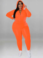 Plus Size Women 2 Piece Set Outfit Stretchy Hoode and Pant Trouser Suits New in Matching Sets Fall Workout Outfits Tracksuit - Matrix-studios.com