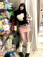 Winter Vingate New 2 Piece Set Women Patchwork Elegant Y2k Knitted Skirt Suit Female Korean Fashion Design Casual Belt Set 2025 - Matrix-studios.com