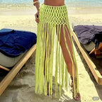 Beachapche Hand Crochet Tassel Skirts Women Fashion Sexy Side High Knitted  Beach Cover Ups - Matrix-studios.com