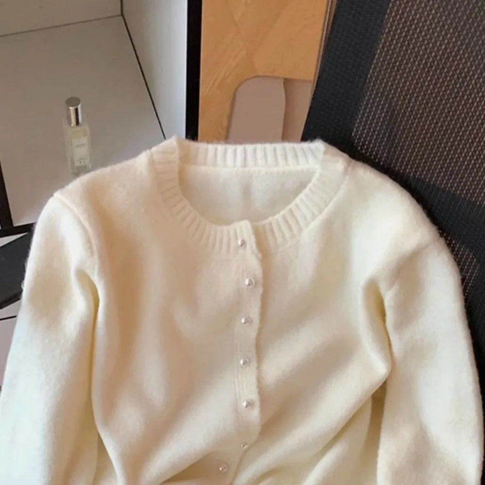 Neploe Simple Office Lady Lace Up Patchwork Cardigan Korea Chic Age Reduction Sweet Lace Jumper Slim Waist Lace Up All-match Top - Matrix Studios