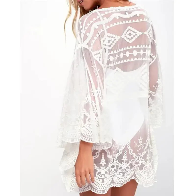 2023 Lace Beach Pareo Beachwear Swim Suit Cover Up Playa Pareo Tunics for Beach Tunic Swimwear Women - Matrix Studios