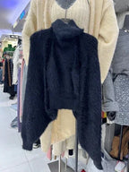 Mink Cashmere Tanks Tops Y2k Cardigan Feminino Vest Camis High Neck Knit V  Mohair White  Coat Sueter Sweater Mujer - Matrix Studios