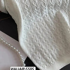 FANAN Ice Silk Polo Shirt Knitted Short Sleeve T-Shirts Lady New Chic Thin Unique Jacquard Women Tops 2025 Korean Style Clothing - Matrix-studios.com