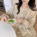 Four Seasons Can Wear Korean Style Floral Women's Pajamas Tops and Pants Summer Student Sleepwear Homewear Girl Sweet Nightwear - Matrix-studios.com