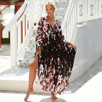 Plus Size Womens Animal Print Kaftan Dresses Caftans Swimwear Coverups Summer Bathing Suit Long Beach Dress - Matrix Studios