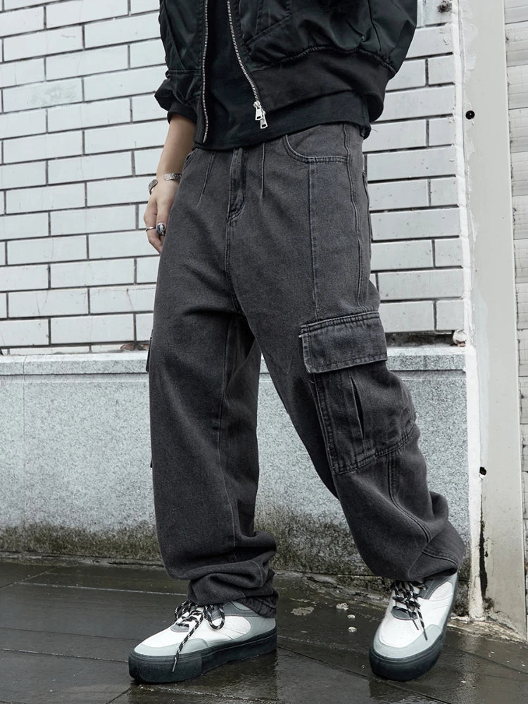 Y2k New Baggy Jeans Male Hip Hop Harajuku Trousers Wide Leg Denim Pants Men's Jeans Streetwear Korean Oversize Cargo Pants - Matrix Studios