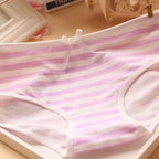 Japanese Anime Blue White Striped Panties Underwear Lolita Pink Briefs Lingerie Cute Soft Breathable Underpants Female Gifts New - Matrix Studios