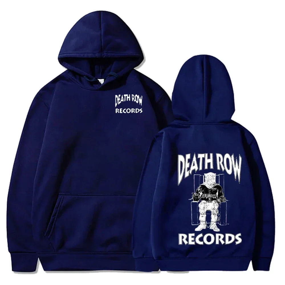 Death Row Records Hoodies Spring Autumn Fleece Hoodie Pullover Fashion Men Women Loose Hooded Sweatshirts Hip Hop Streetwear Top - Matrix Studios
