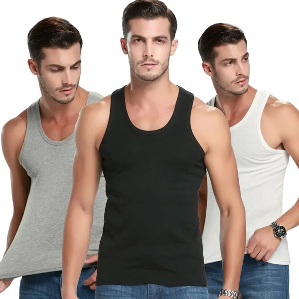1 Pack Men To Multi-size Solid Color Tight Vests For Teenagers Comfortable Cotton Sleeveless T-shirts Sports Running Tops - Matrix Studios