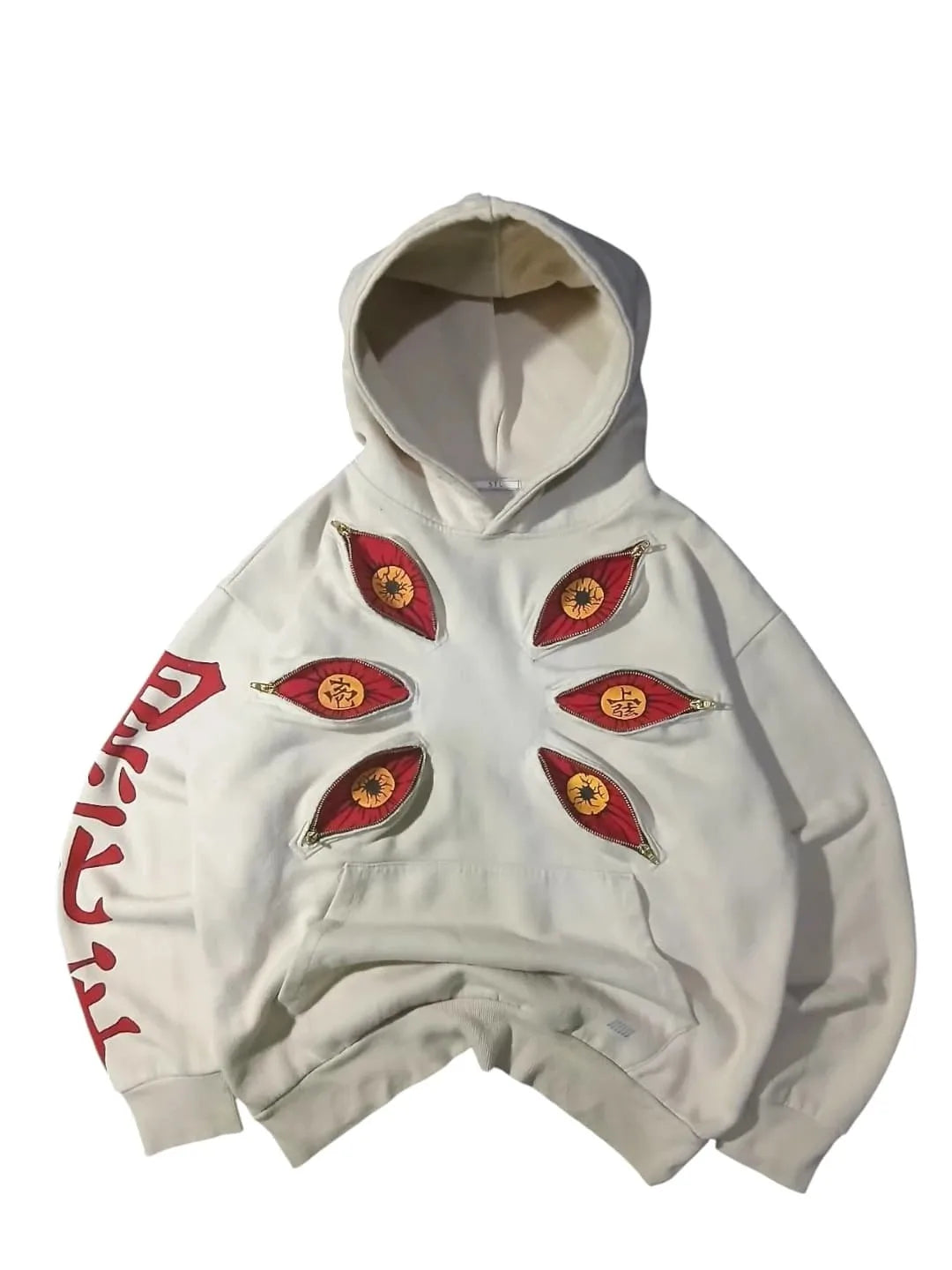 Punk Six Eyes Kokushibo Multi Zipper Hoodies Cool Design Sweatshirt Y2k Streetwear Oversized Casual Fashion Couples Anime Hoodie - Matrix Studios