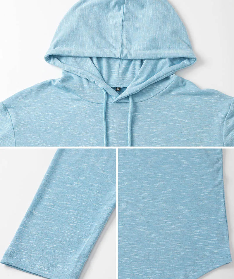 Men's Lightweight Athletic Hoodies Long Sleeve Workout Sport Hooded Shirt Casual Gym Running Jogger Shirt Pullover Sweatshirt - Matrix Studios