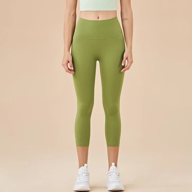 SOISOU Nylon Yoga Capri Pants Leggings Women's Pants Gym Sexy High Waist Tight Breathable Elastic Girl Sports Pants 13 Colors - Matrix-studios.com
