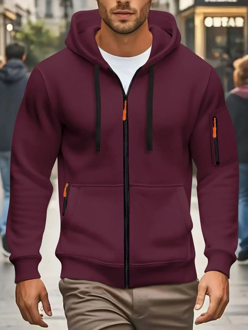 Men Autumn and Winter New Hoodies Long Sleeve Sweatshirt Pocket Zipper Design Hooded Sweatshirt Men Sportswear Casual Jacket - Matrix Studios
