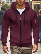 Men Autumn and Winter New Hoodies Long Sleeve Sweatshirt Pocket Zipper Design Hooded Sweatshirt Men Sportswear Casual Jacket - Matrix Studios