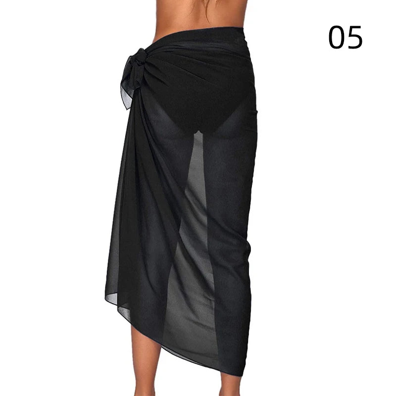 Summer Sexy Beach Skirts Women Beach Wear Chiffon Beach Wrap Skirt Towel Long Sarong Cover Up Sexy Bikini Scarf - Matrix Studios