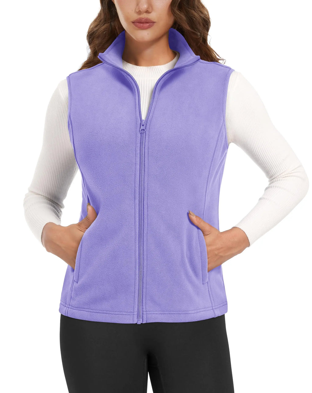 TACVASEN Autumn Winter Soft Warm Vest Womens Fashion Fleece Sleeveless Jacket Lightweight Outdoor Casual Zipper Front Waistcoat - Matrix Studios