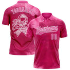 Breast Cancer Awareness Customized Polo Shirt Unisex Custom Name Number Loose Lapel Short Sleeve Golf Shirts Summer Outdoor - Matrix-studios.com