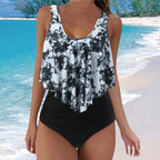 Swimsuits For Women Brazilian Bikinis Sets Two Piece Bikini High Waisted Bottom Bathing Suits With Ruffled Flounce Top Tankini - Matrix-studios.com