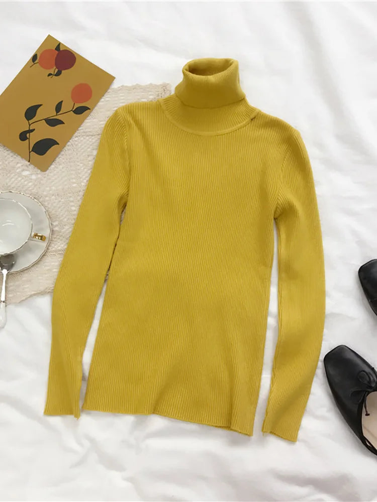Turtleneck Sweater Womens 2026 Autumn Winter Tops Korean Slim Women Pullover Jumper Knitted Sweater Pull Femme Hiver Truien - Matrix-studios.com