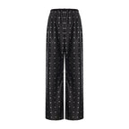 Satin Wide Leg Pants Long Floor Casual Pants Women's Summer