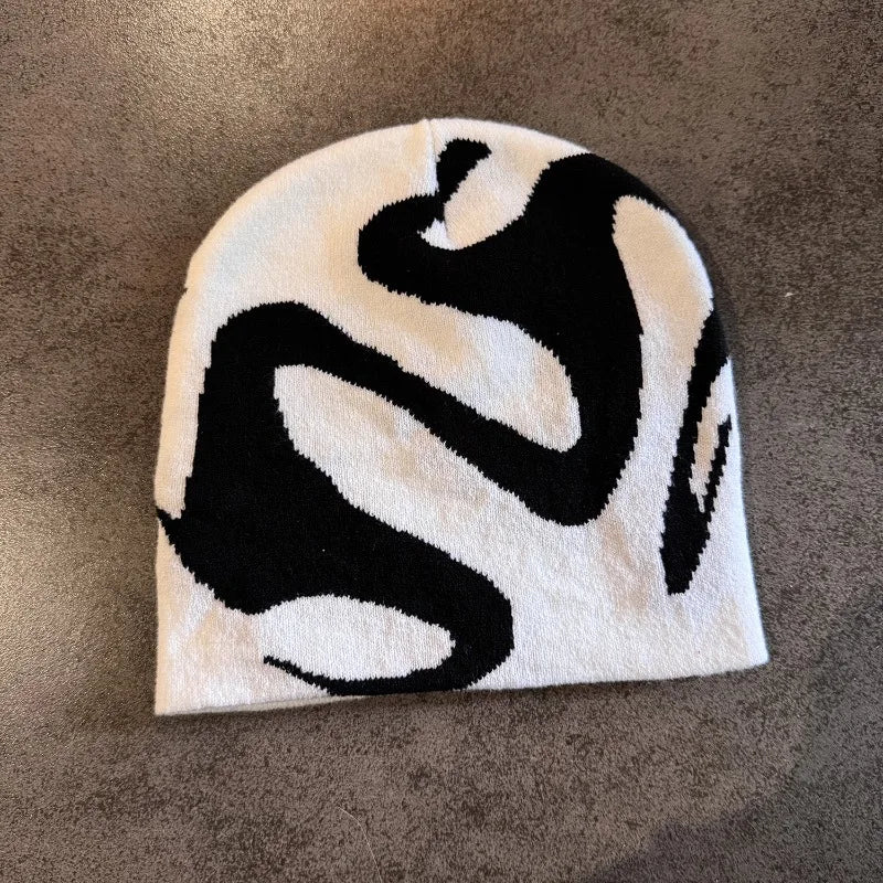 Trendy Knit Beanies Winter Jacquard Windproof Warm Hat Outdoor Colorful Casual Fashion Pullover Cap