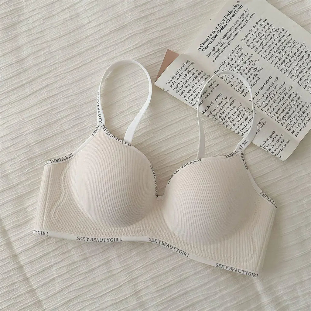 Wireless Push Up Bra for Small Chest - Seamless Anti-Sagging Invisible Bralette, Enhance Lift Comfort No Trace (Letter Design) - Matrix Studios