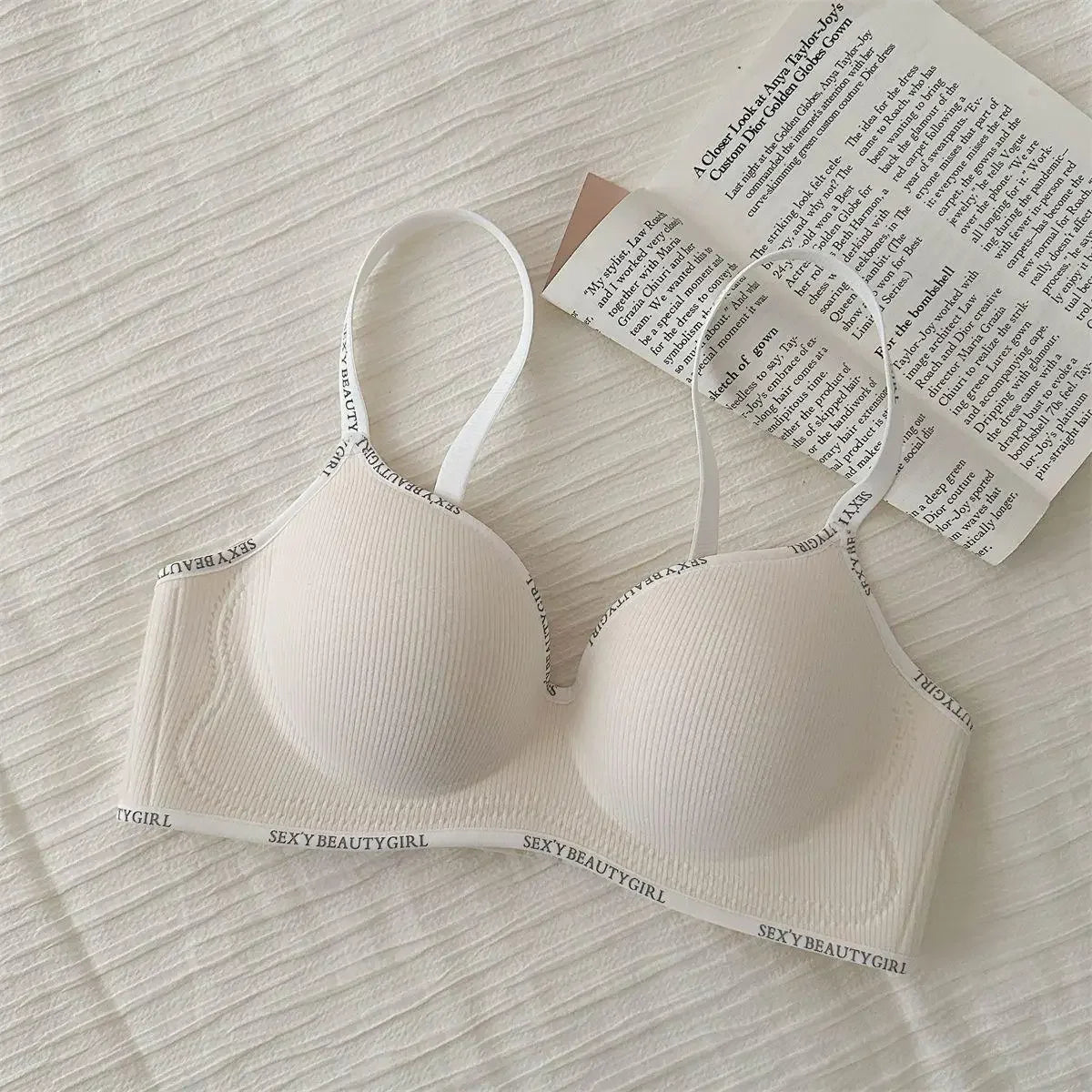 Wireless Push Up Bra for Small Chest - Seamless Anti-Sagging Invisible Bralette, Enhance Lift Comfort No Trace (Letter Design) - Matrix Studios