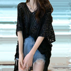 Women's Swimwear Crochet Lace Beach Cover Up Bikini Swimsuits Knitted Cover Up Dress Womens Swimsuit V Neck Side Split Beachwear - Matrix Studios