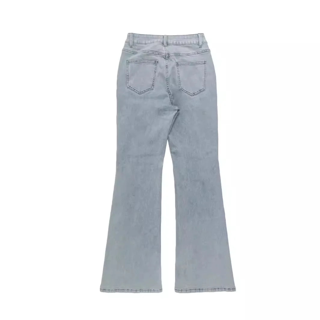 Women Jeans Boot Cut Y2k Jeans Wide Leg Denim Pants Distressed Washed Full Ankle Length Pockets Zipper Fly High Waist Club 2026 - Matrix-studios.com