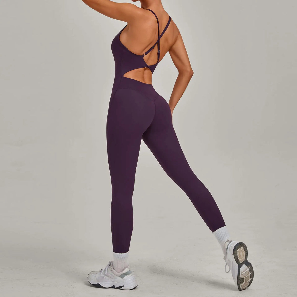 Sexy Hollow Cross Backless Sporty Tight Jumpsuit Woman Sportswear Summer One Pieces Outfit Gym Fitness Overalls Yoga Jump Suit - Matrix Studios