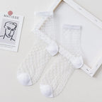 Summer Lace Mesh Transparent Women Socks Ultra-thin Breathable Women Girls Short Socks Harajuku Vintage Streetwear Crew Socks - Matrix Studios